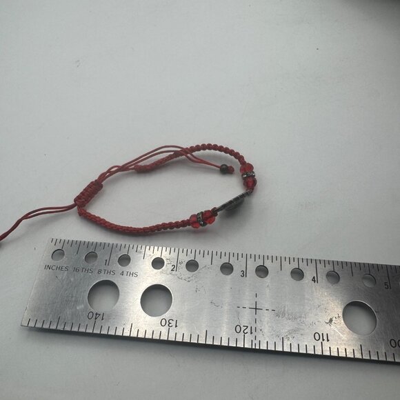 Red Braided Bracelet Crystal Religious Saint Michael Charm Rhinestone Oval - Picture 5 of 6